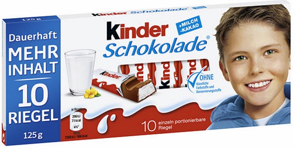Hộp kẹo socola Kinder dạng thanh (10 thanh)