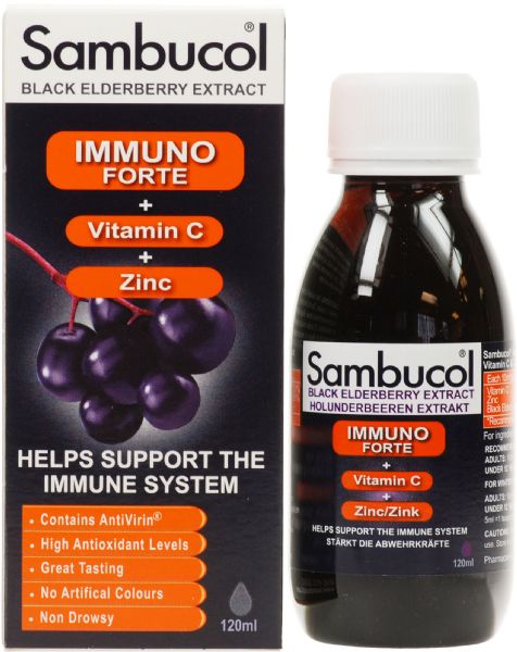 Sambucol immuno forte tăng đề kháng cho trẻ trên 3 tuổi 120ml