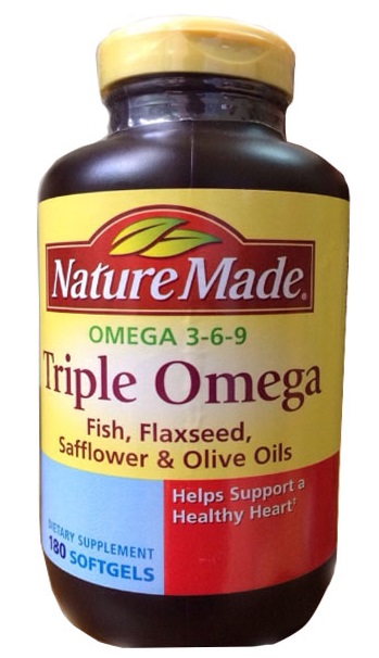 Nature Made Triple Omega (Omega 3-6-9) 180 viên hỗ trợ tuần hoàn, tăng cường trí nhớ, bảo vệ tim mạch