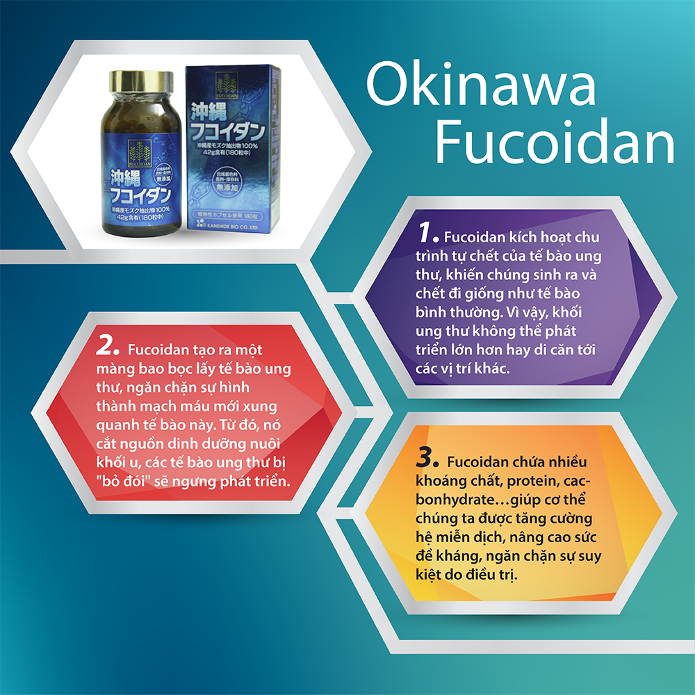 Fucoidan Okinawa - Phòng ngừa và hỗ trợ điều trị ung thư 180 viên