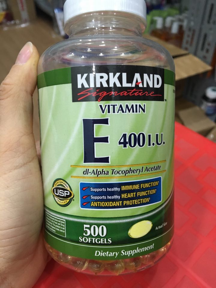 Vitamin E 400 IU 500 Viên Kirkland Của Mỹ - Đẹp Da, Làm Chậm Lão Hóa
