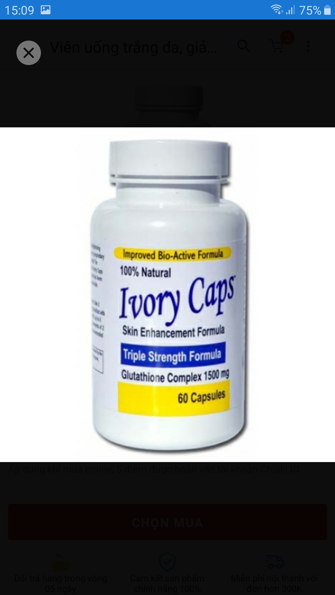 Viên Uống Hỗ Trợ Trắng Da Ivory Caps Glutathione 1500mg - Giảm Nám, Tàn Nhang Từ Thiên Nhiên, Sản Phẩm Chăm Sóc Da Hiệu Quả