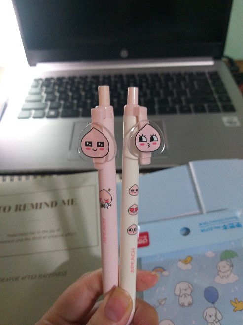 Bộ 3 bút bi gel đen 0.38mm Deli họa tiết Kakao Friends A487 - Bút viết dễ thương, phù hợp cho ghi chép và luyện chữ tự nhiên.