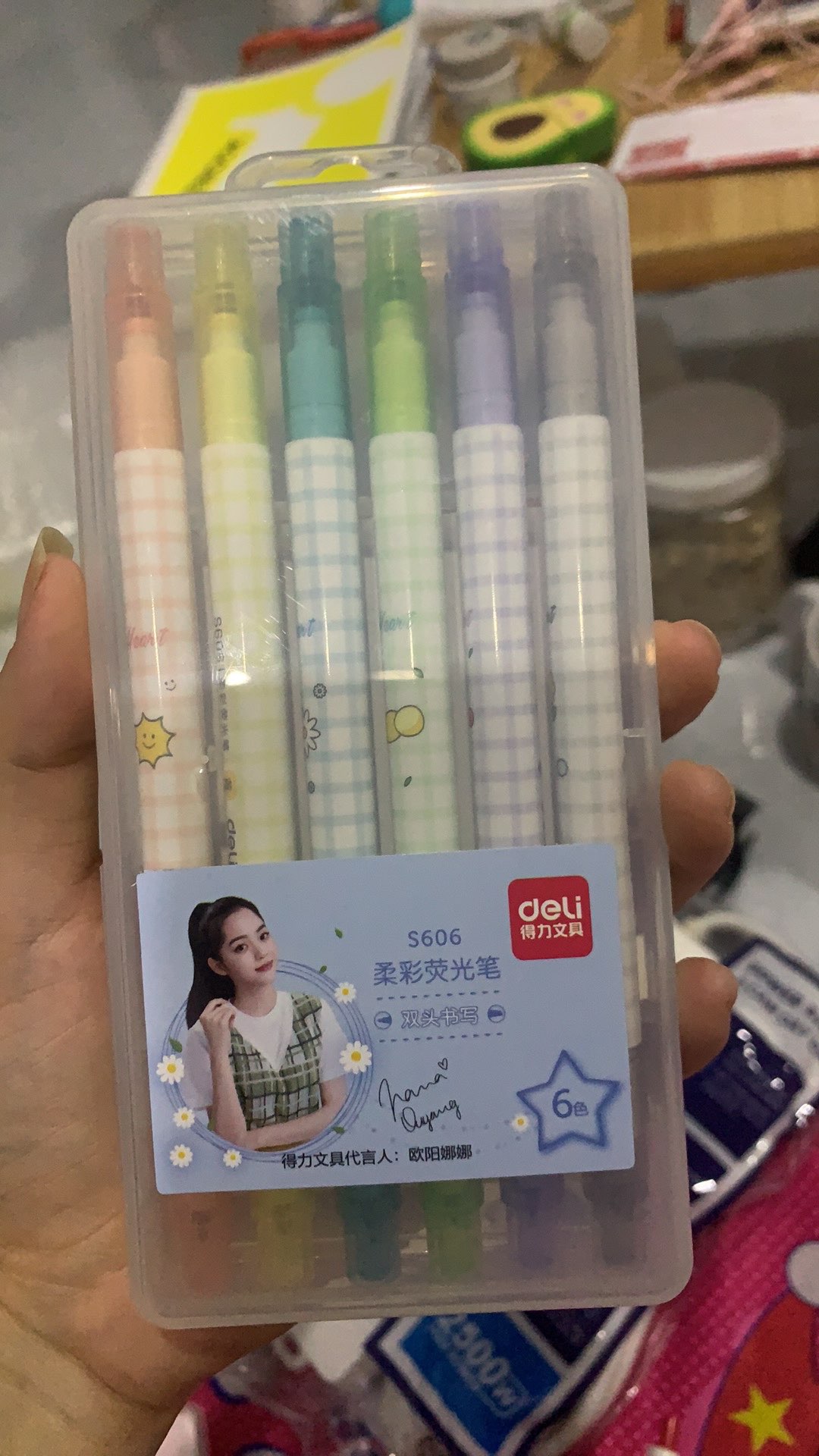 Hộp 6 Bút Nhớ Dòng 2 Đầu Deli S606 - Bút Highlight Đa Màu, Sáng Tạo Thoải Mái, Văn Phòng Phẩm Chất Lượng Cao