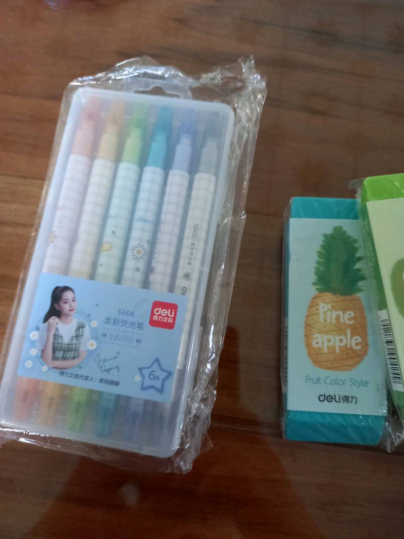 Hộp 6 Bút Nhớ Dòng 2 Đầu Deli S606 - Bút Highlight Đa Màu, Sáng Tạo Thoải Mái, Văn Phòng Phẩm Chất Lượng Cao