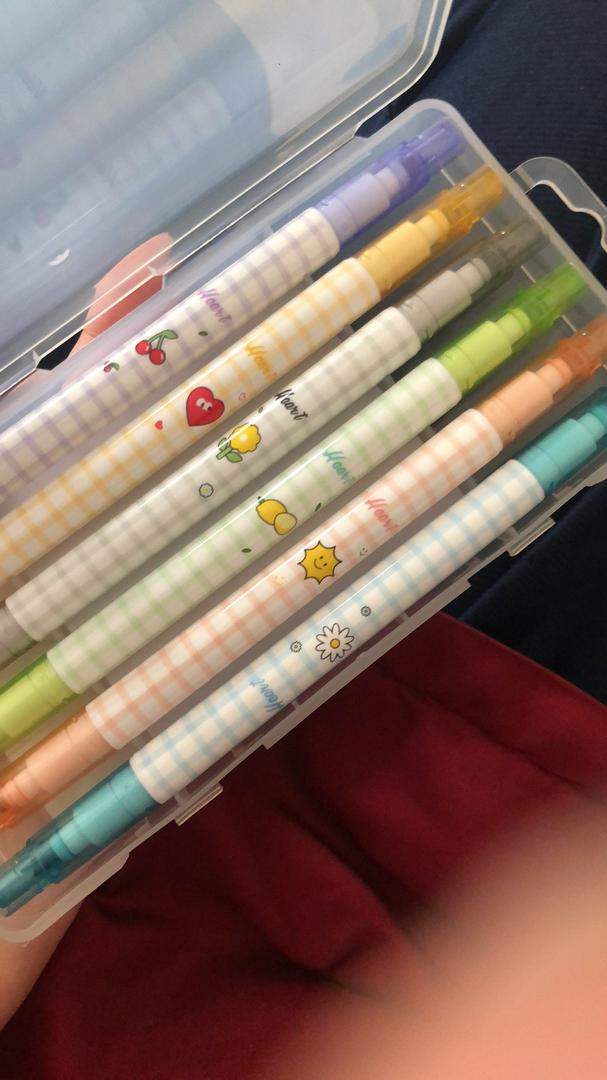 Hộp 6 Bút Nhớ Dòng 2 Đầu Deli S606 - Bút Highlight Đa Màu, Sáng Tạo Thoải Mái, Văn Phòng Phẩm Chất Lượng Cao