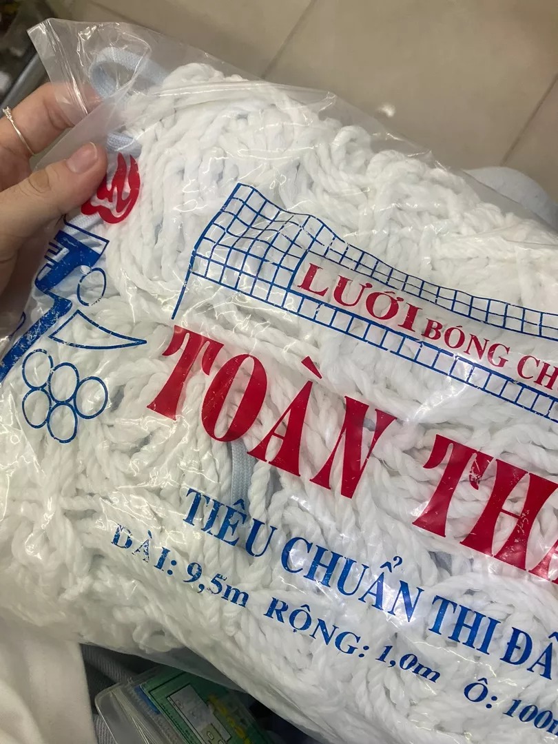 Lưới Bóng Chuyền Toàn Thắng Cáp Nhựa 9,5m x 1m - Chất Liệu Bền Bỉ, Phù Hợp Thi Đấu và Tập Luyện Thể Thao