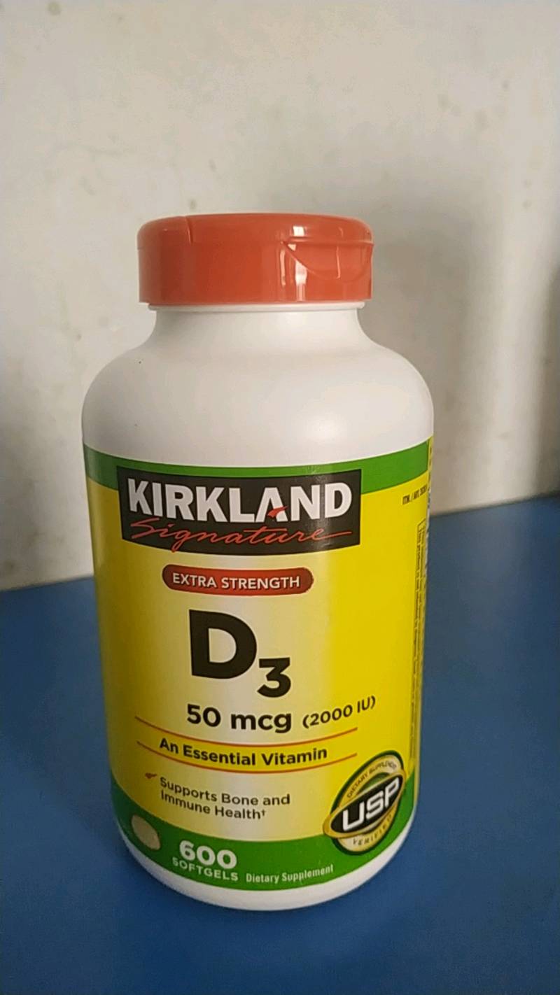 Vitamin D3 2000IU Kirkland - Viên Uống Bổ Sung Vitamin D Chất Lượng Từ Mỹ, Hỗ Trợ Xương Khớp và Hệ Miễn Dịch, Hộp 600 Viên