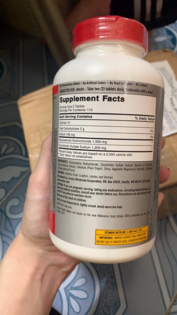Viên uống Glucosamine 1500mg Kirkland Mỹ - Thực phẩm chức năng hỗ trợ xương khớp khỏe mạnh, giảm đau, phục hồi chấn thương, 220 viên
