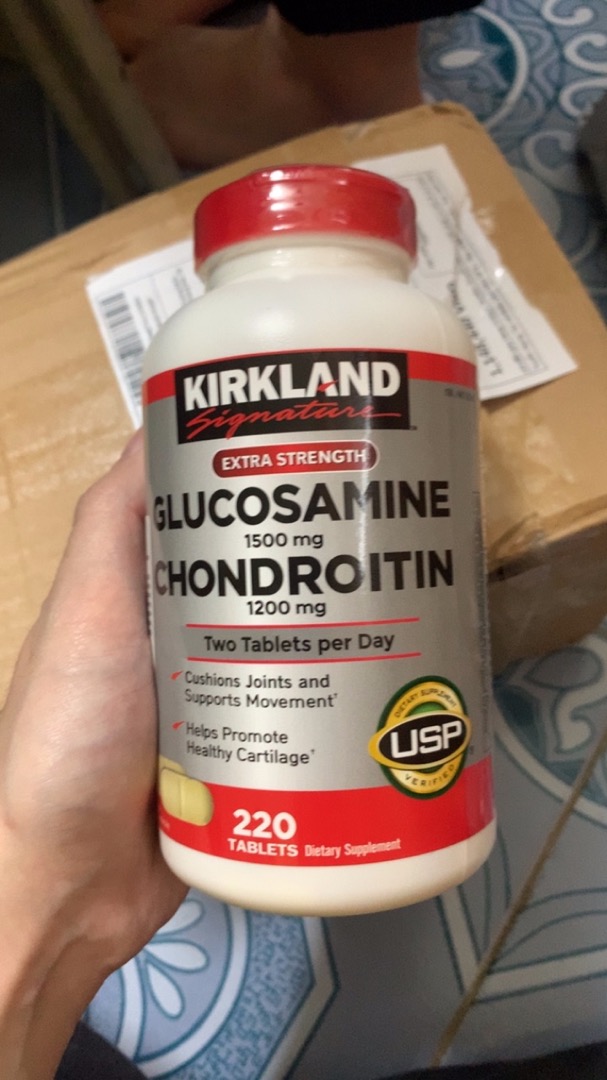Viên uống Glucosamine 1500mg Kirkland Mỹ - Thực phẩm chức năng hỗ trợ xương khớp khỏe mạnh, giảm đau, phục hồi chấn thương, 220 viên