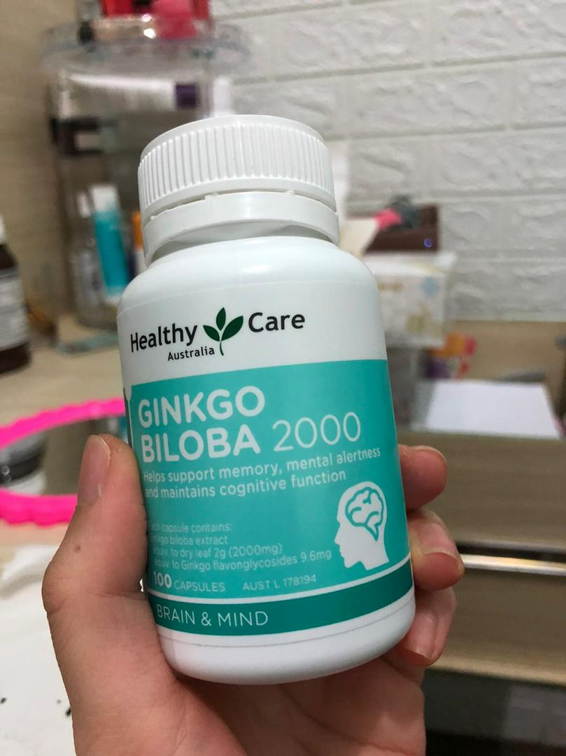 Viên uống Ginkgo Biloba Healthy Care 2000mg Úc - Hỗ trợ tuần hoàn não, cải thiện trí nhớ và khả năng tập trung, bảo vệ sức khỏe toàn diện