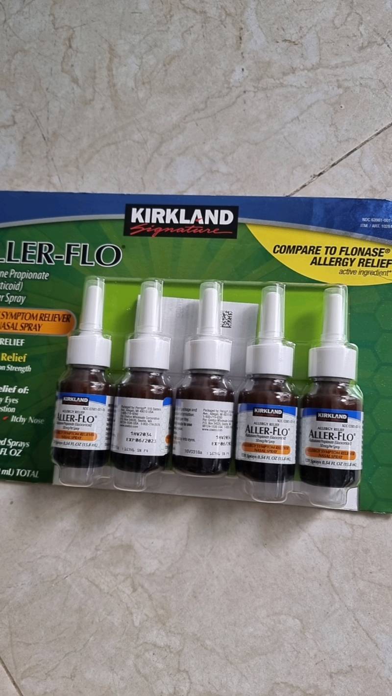 Xịt Mũi Kirkland Aller-Flo Chính Hãng 18.2ml - Giảm Viêm Xoang, Dị Ứng, Thoải Mái Giấc Ngủ Cho Người Lớn Và Trẻ Em Trên 4 Tuổi