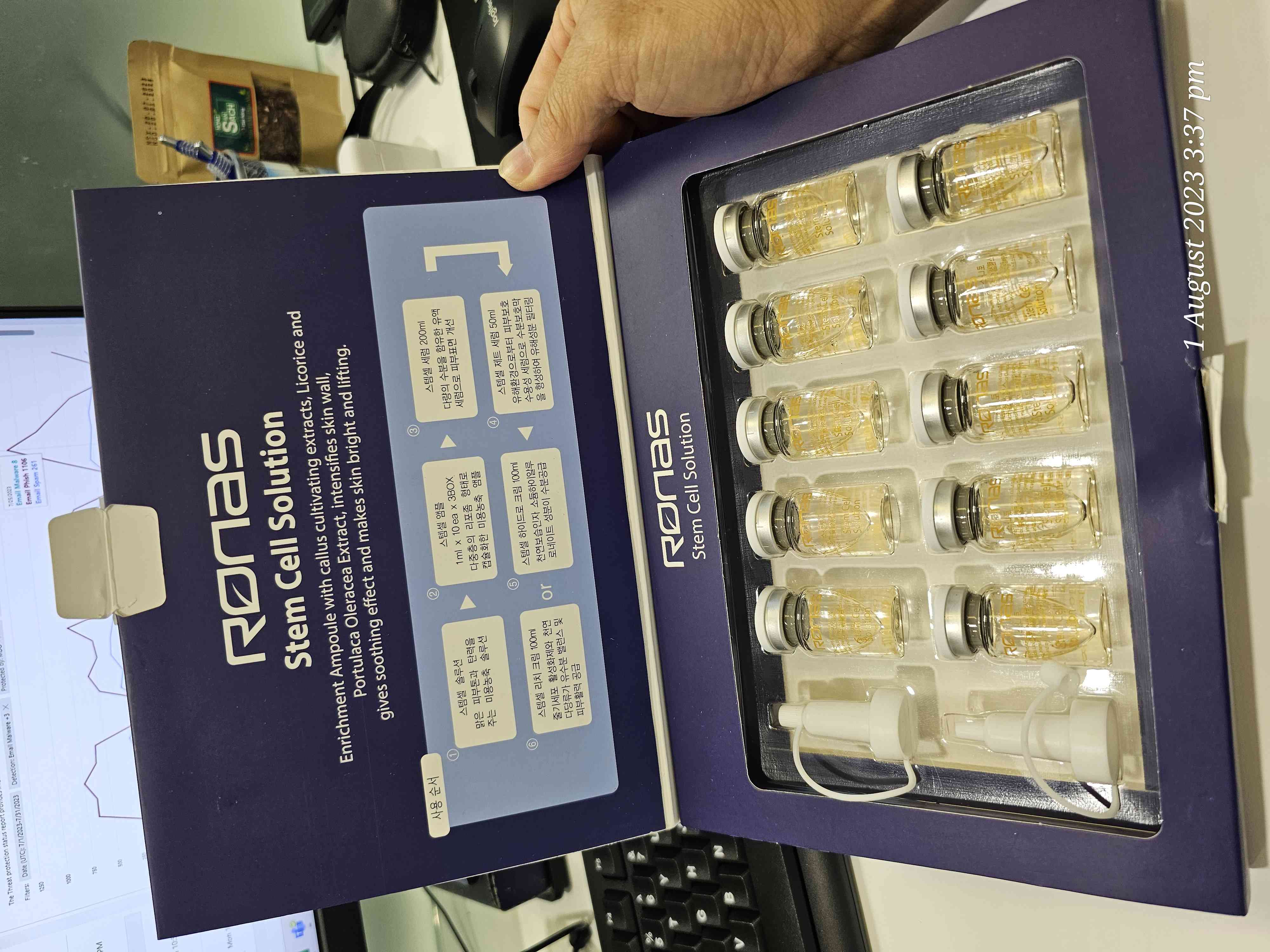 Tinh Chất Tế Bào Gốc Ronas Stem Cell Solution Hàn Quốc - Serum Dưỡng Da Phục Hồi, Làm Sáng và Tăng Đàn Hồi Da 10 Chai x 5ml