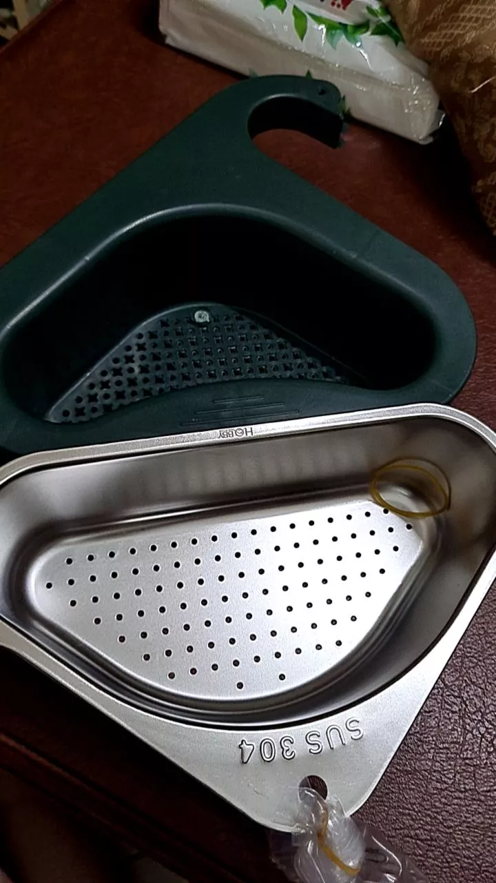 Rổ Treo Góc Chậu Rửa Chén Đa Năng Inox 304 - Dụng Cụ Tiện Ích Cho Nhà Bếp Kèm Sticker & Keo Dán Siêu Dính