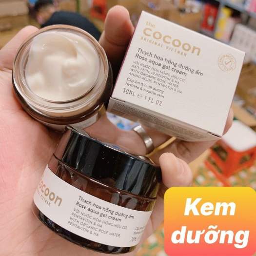 Kem Dưỡng Ẩm Hoa Hồng Cocoon Rose Aqua Gel Cream 100ml - Khóa ẩm 24h, Làm Dịu Da, Phù Hợp Mọi Loại Da, Chăm Sóc Da Tươi Trẻ
