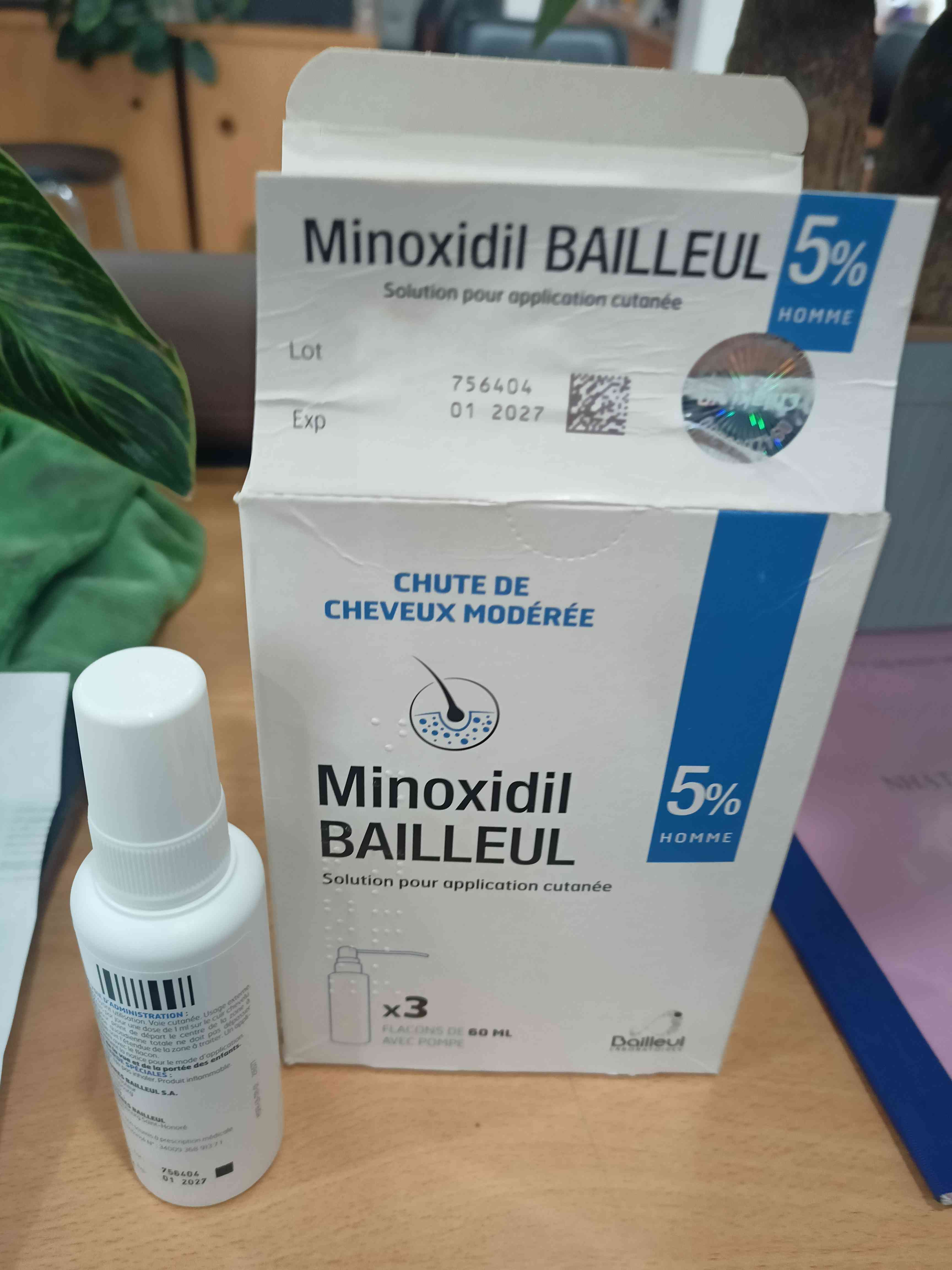 Set 3 Lọ Xịt Mọc Tóc Minoxidil Bailleul Pháp - Chăm Sóc Tóc Chắc Khỏe, Mềm Mượt Cho Nam Nữ