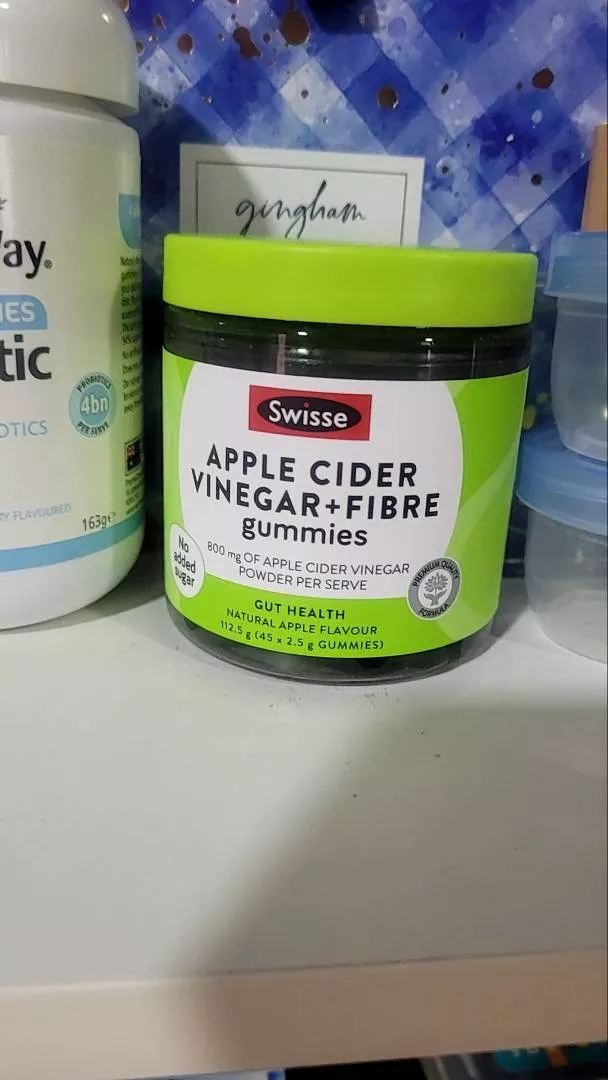 Kẹo Dẻo Giấm Táo Swisse Apple Cider Vinegar & Fibre - Hỗ Trợ Giảm Cân Từ Thành Phần Tự Nhiên, Hương Vị Táo Thơm Ngon