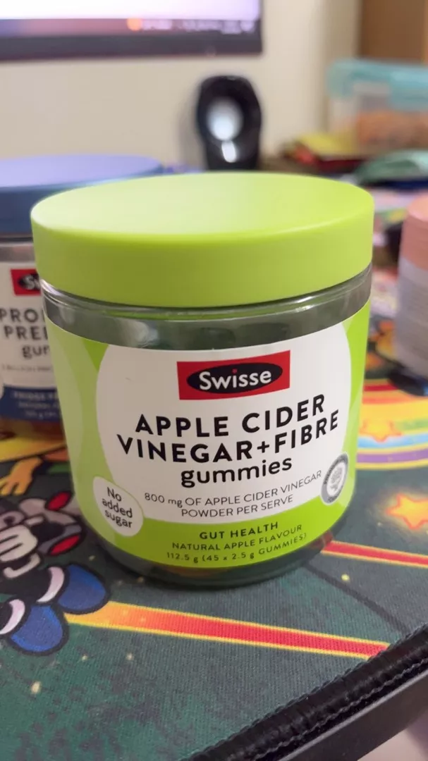 Kẹo Dẻo Giấm Táo Swisse Apple Cider Vinegar & Fibre - Hỗ Trợ Giảm Cân Từ Thành Phần Tự Nhiên, Hương Vị Táo Thơm Ngon