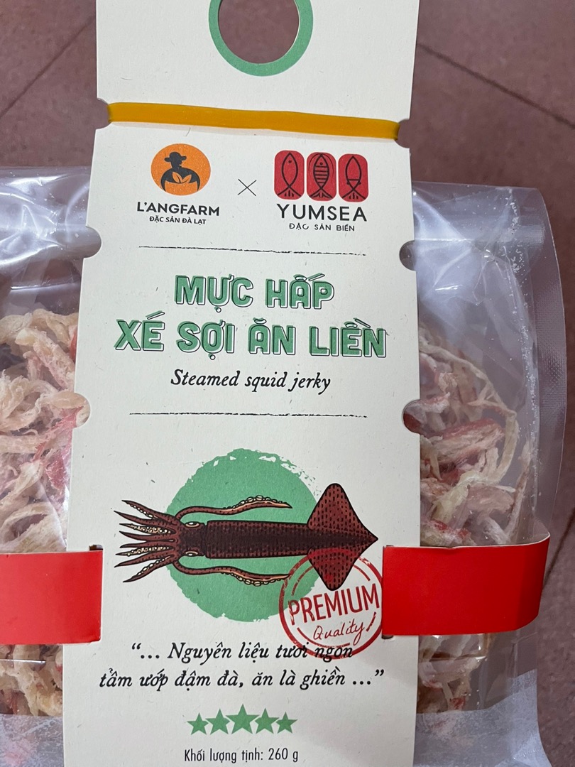 Mực Hấp Xé Sợi Ăn Liền Yumsea L'angfarm Mawashi 260g - Thức Ăn Vặt Ngon, Đậm Đà Hương Vị, Thích Hợp Cho Bữa Nhậu, Tiệc Tùng