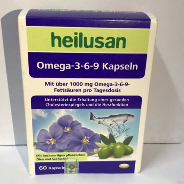 Viên uống Omega-3-6-9 Heilusan của Đức - Tăng cường sức khỏe, bảo vệ thị lực, làm chậm lão hóa da - 60 viên hỗ trợ toàn diện sức khỏe