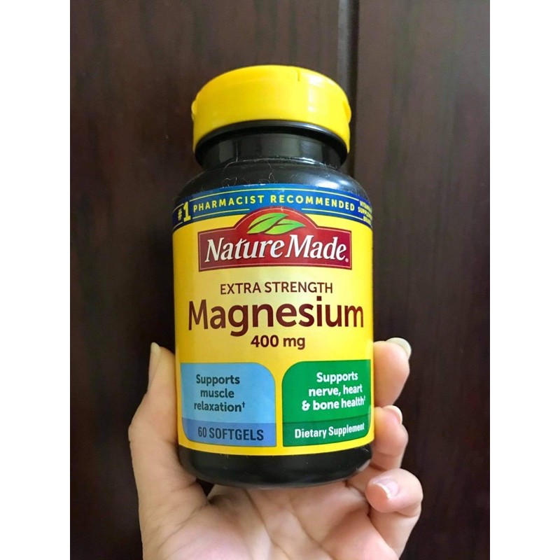 Viên uống Magie Nature Made 400mg - Hỗ trợ sức khỏe xương, cơ bắp và thần kinh, sản phẩm bổ sung thiên nhiên 150 viên
