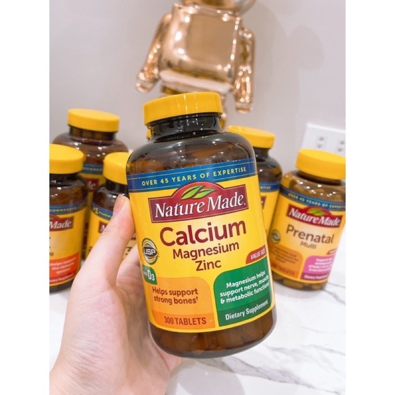 Viên uống Nature Made Calcium Magnesium Zinc With Vitamin D3 - Bổ sung Canxi, Magiê, Kẽm, Vitamin D3 300 viên cho sức khỏe xương khớp