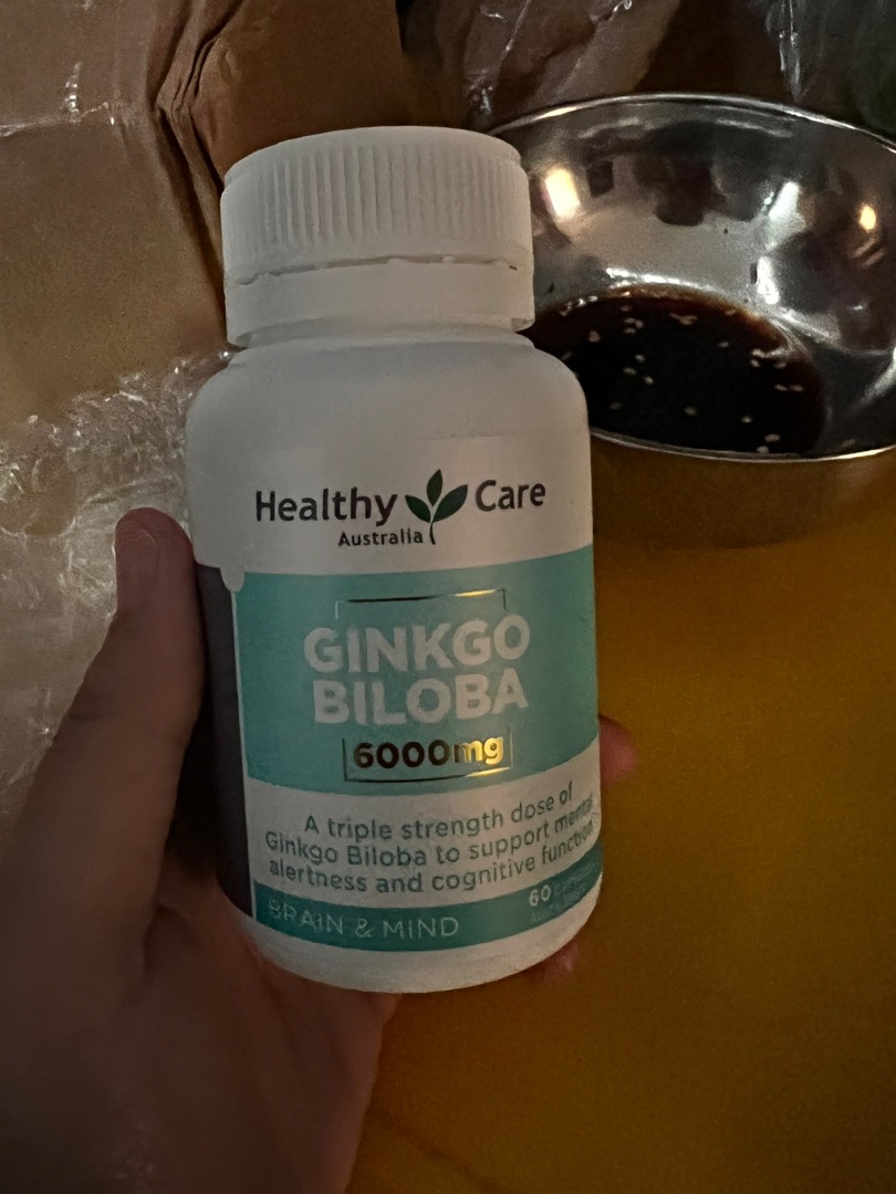 Viên uống bổ não Healthy Care Ginkgo Biloba 6000mg - Tăng cường trí nhớ, giảm căng thẳng, hỗ trợ tuần hoàn máu, 60 viên