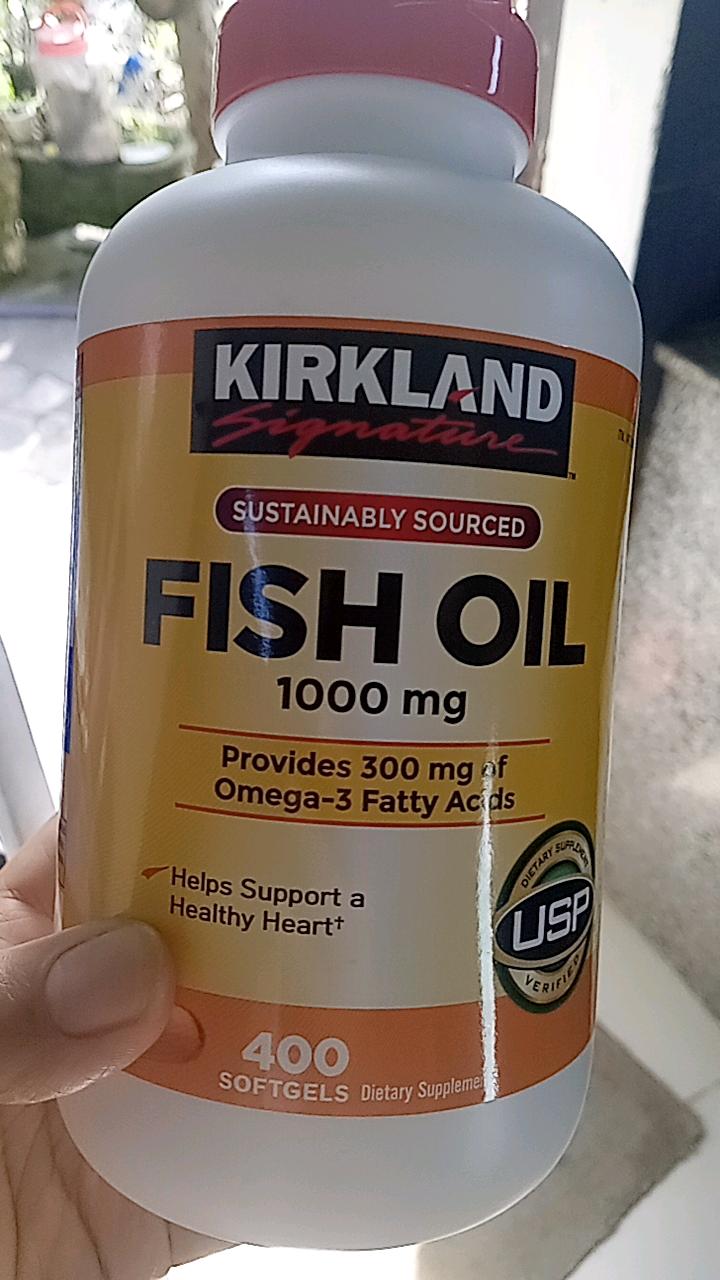 Dầu cá Omega 3 Fish Oil Kirkland 1000mg 400 viên - Viên uống bổ sung Omega-3 hỗ trợ sức khỏe tim mạch và trí não từ Mỹ