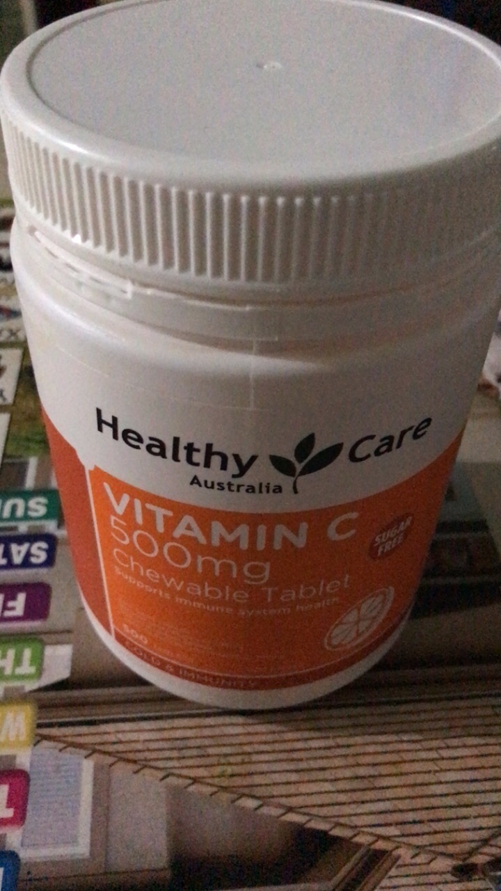 Viên nhai vitamin C Healthy Care của Úc 500mg - Bổ sung Vitamin C thiên nhiên, tăng cường sức đề kháng và làm đẹp da cho trẻ em và người lớn.