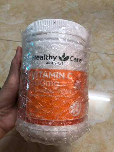 Viên nhai vitamin C Healthy Care của Úc 500mg - Bổ sung Vitamin C thiên nhiên, tăng cường sức đề kháng và làm đẹp da cho trẻ em và người lớn.