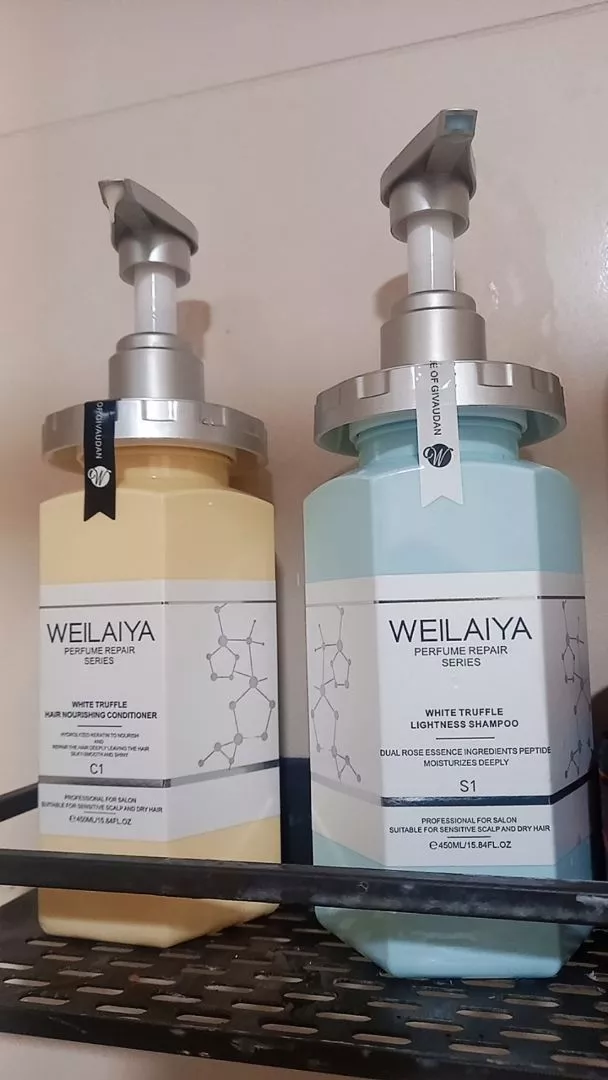 Bộ Dầu Gội Xả Phục Hồi Weilaiya Nấm Truffle Trắng - Độ ẩm và Bồng bềnh cho Tóc Khô, Hư Tổn, 450ml