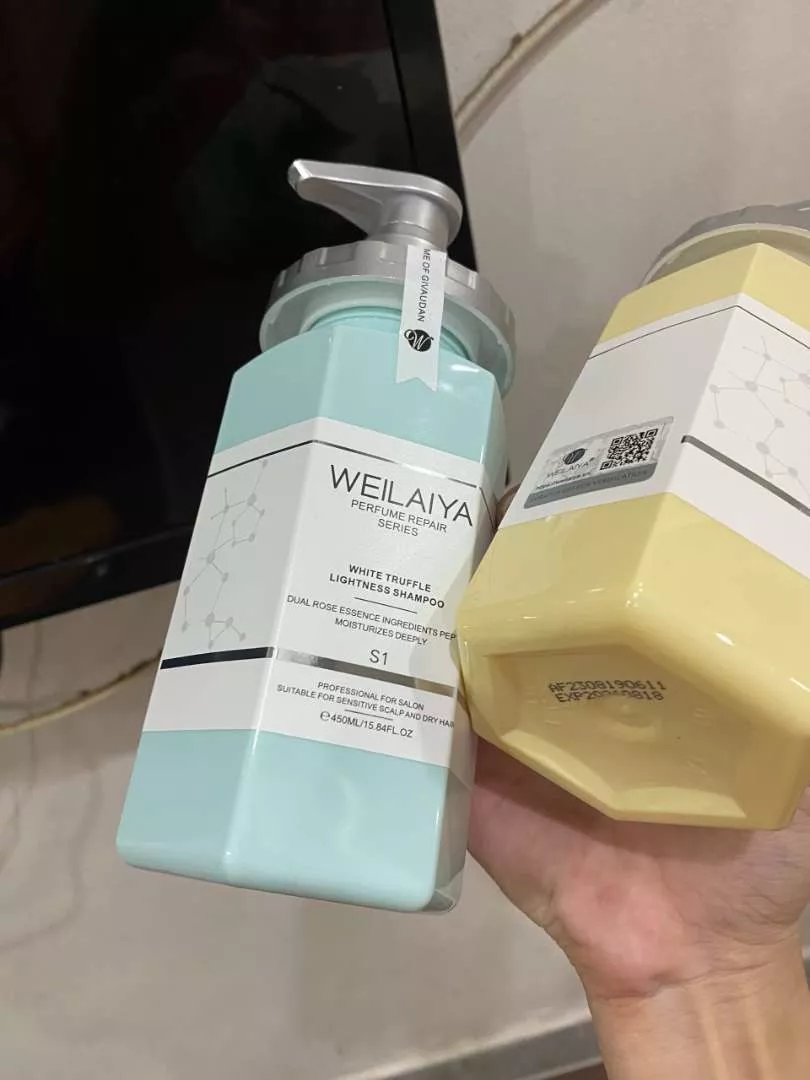 Bộ Dầu Gội Xả Phục Hồi Weilaiya Nấm Truffle Trắng - Độ ẩm và Bồng bềnh cho Tóc Khô, Hư Tổn, 450ml
