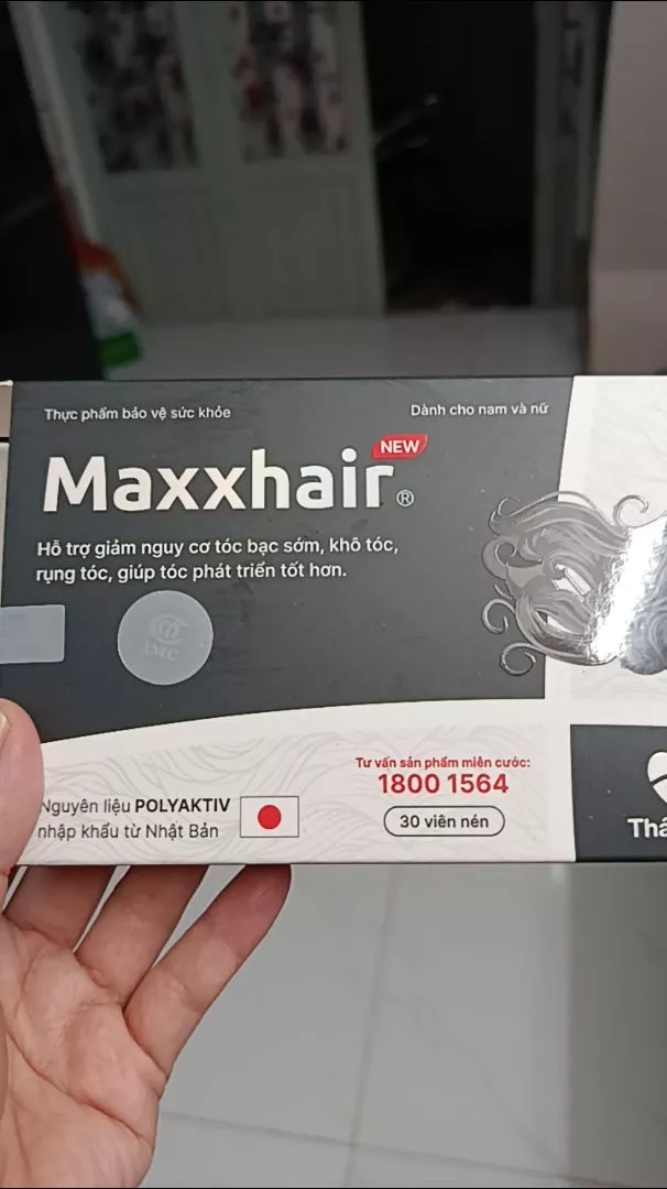 Viên uống Maxxhair Hỗ Trợ Giảm Rụng Tóc - Bổ Sung Dưỡng Chất Phục Hồi Tóc, Hộp 30 Viên cho Nam Nữ Trưởng Thành