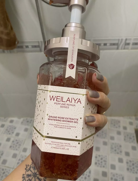 Sữa Tắm Hoa Hồng Weilaiya Grand Rose Extracts 450ml - Gel Tắm Trắng Da, Hương Nước Hoa Quyến Rũ, Dưỡng Ẩm Da Mịn Màng