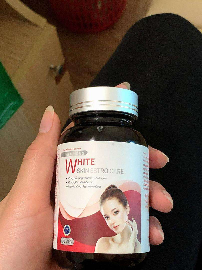 Viên Uống Hỗ Trợ Trắng Da White Skin Estro Care - Bổ Sung Collagen, Vitamin E, Giúp Da Trẻ Hóa, Mịn Màng, 30 Viên