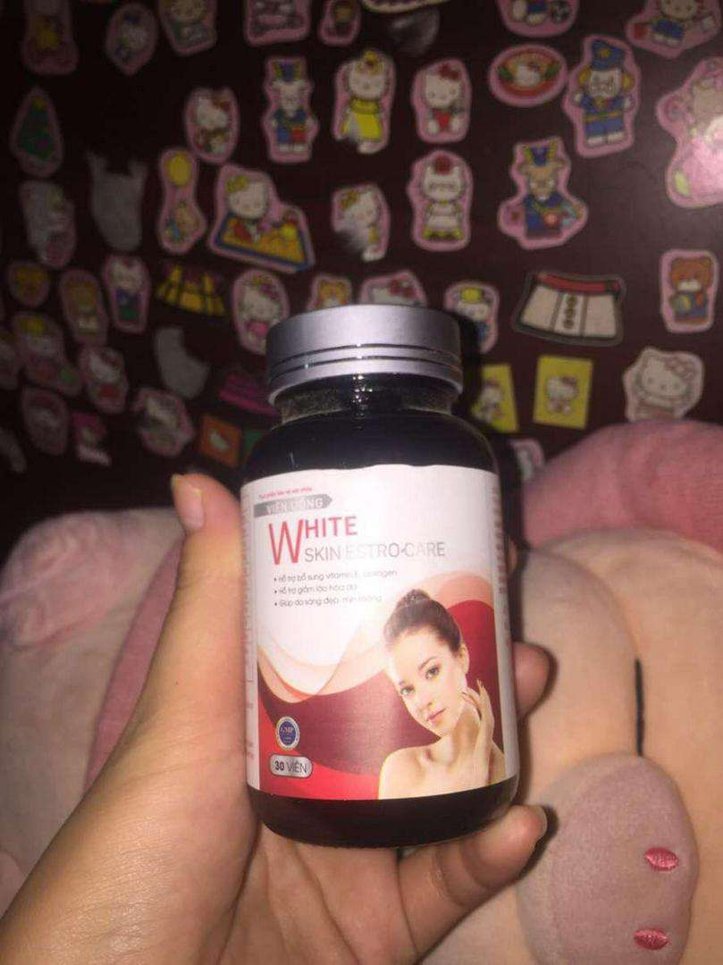 Viên Uống Hỗ Trợ Trắng Da White Skin Estro Care - Bổ Sung Collagen, Vitamin E, Giúp Da Trẻ Hóa, Mịn Màng, 30 Viên