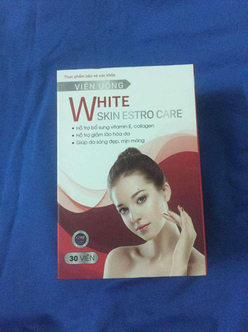 Viên Uống Hỗ Trợ Trắng Da White Skin Estro Care - Bổ Sung Collagen, Vitamin E, Giúp Da Trẻ Hóa, Mịn Màng, 30 Viên