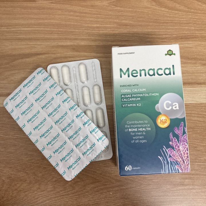 Viên uống bổ sung canxi Menacal - Hỗ trợ chắc khỏe xương, răng với vitamin D3, K2 cho trẻ em và người lớn - Hộp 60 viên