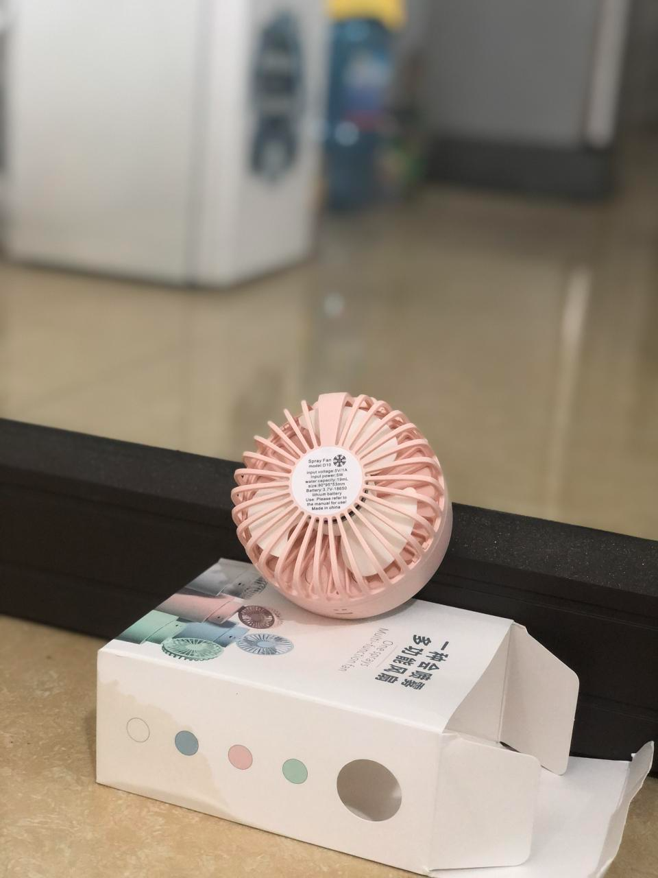 Quạt Mini Phun Sương Kết Hợp Đèn Ngủ Jiashi QMN03 - Quạt Cầm Tay Đa Năng Xông Tinh Dầu Nhiều Màu Sắc, 3 Tốc Độ Gió