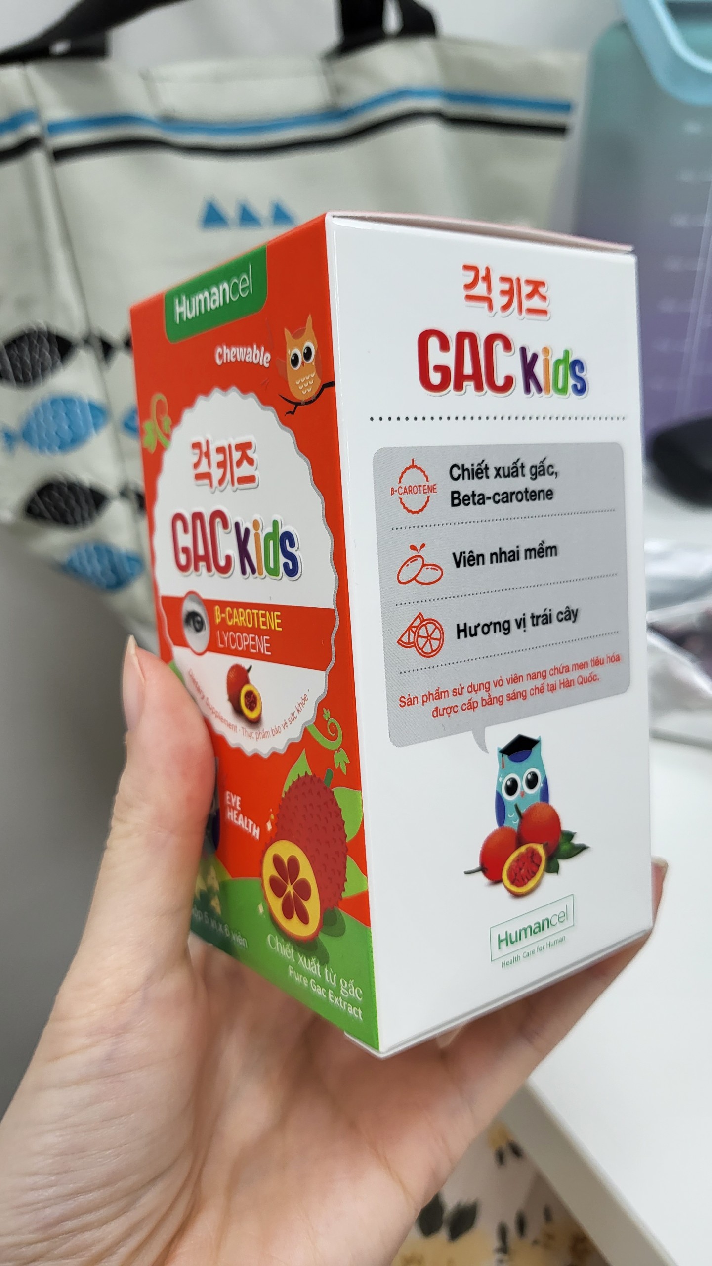 Viên nhai bổ mắt GAC Kids - SP từ gấc, chứa men tiêu hóa