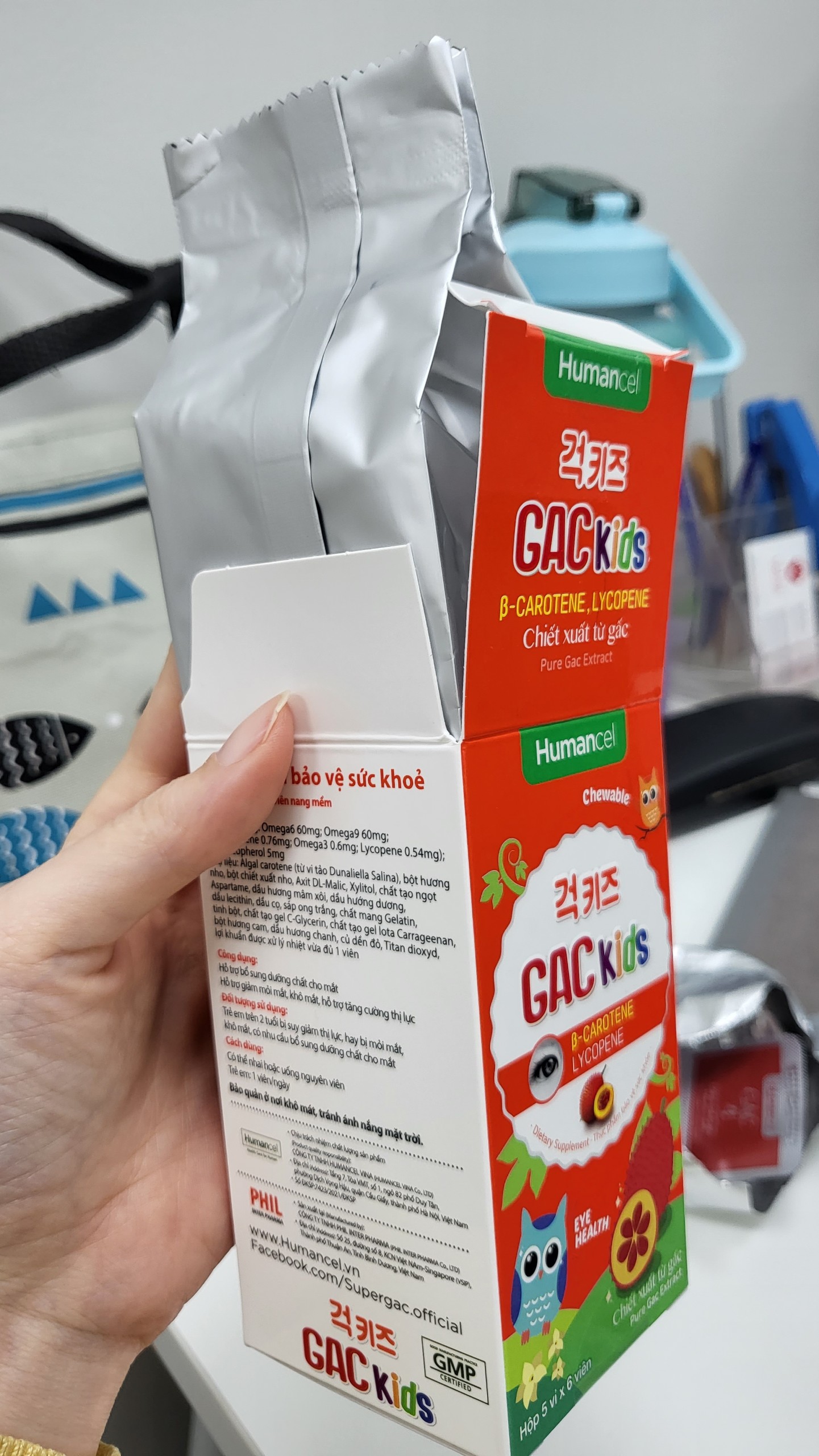 Viên nhai bổ mắt GAC Kids - SP từ gấc, chứa men tiêu hóa