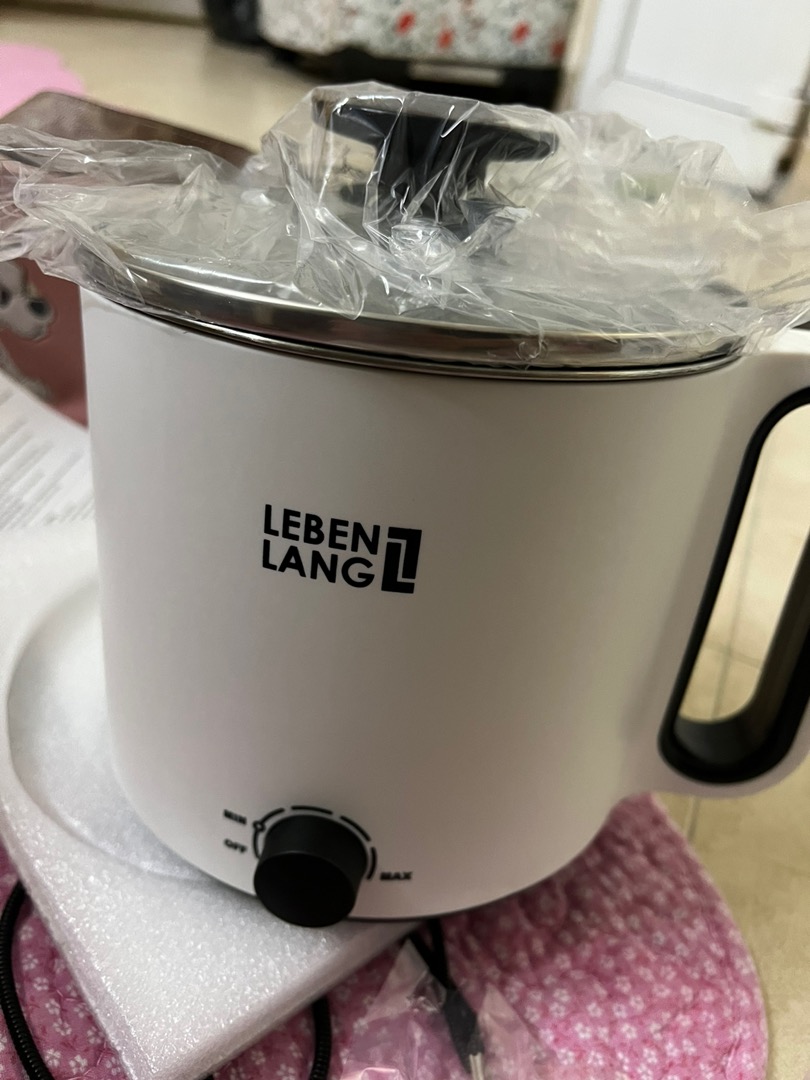 Nồi Lẩu Điện Mini 1.5L Lebenlang LBEC0808 - Công Suất 900W, Dùng Cho 2-3 Người, Thiết Kế Gọn Nhẹ, Màu Trắng Thời Trang
