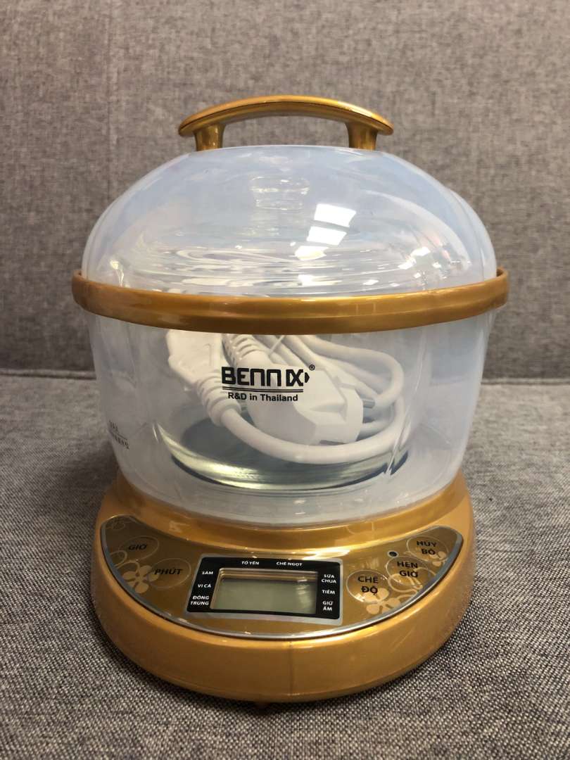 Nồi Chưng Yến Bennix BN07SLC 0.7L Cao Cấp - Nấu Cháo, Làm Sữa Chua, Giữ Ấm, Công Suất 200W, Chất Liệu Nhựa PP, Đế Cao Su Chống Trượt