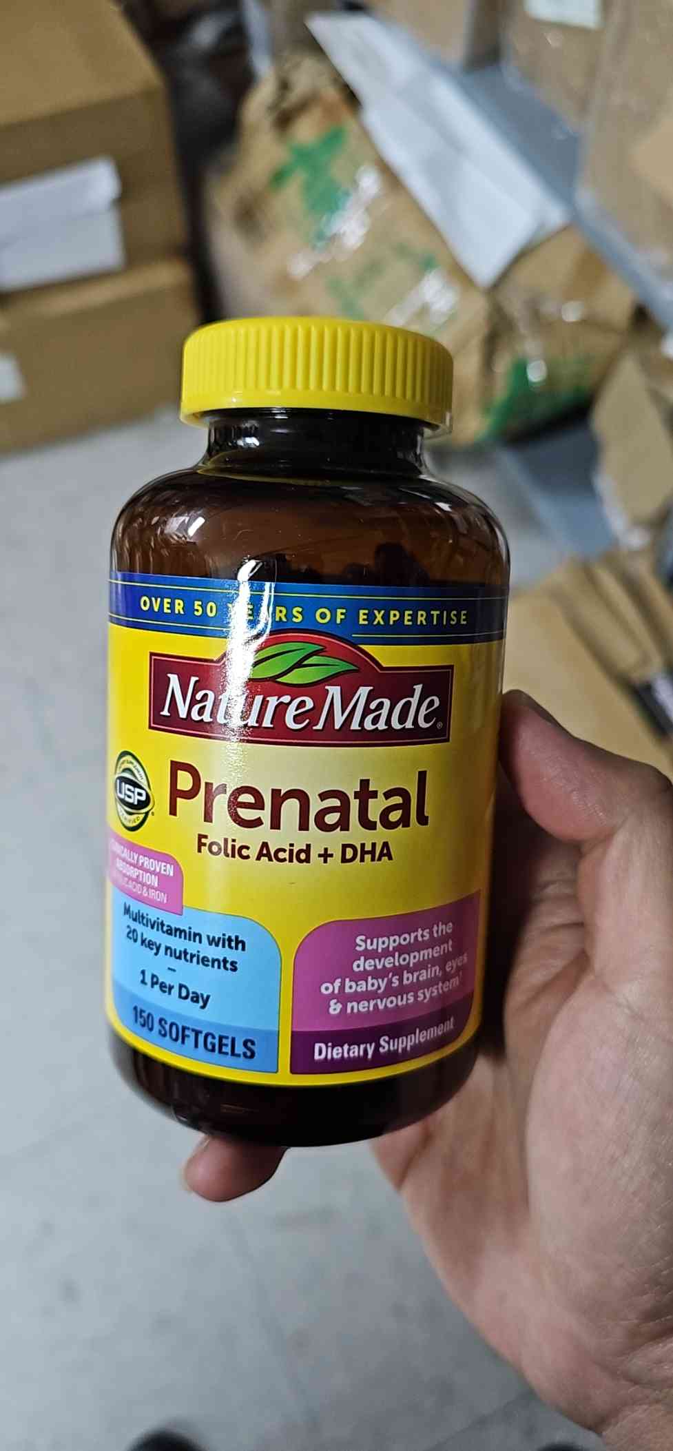 Vitamin Bầu Tổng Hợp + DHA Prenatal Nature Made 150 Viên - Dinh Dưỡng Cần Thiết Cho Mẹ Bầu và Thai Nhi Khỏe Mạnh