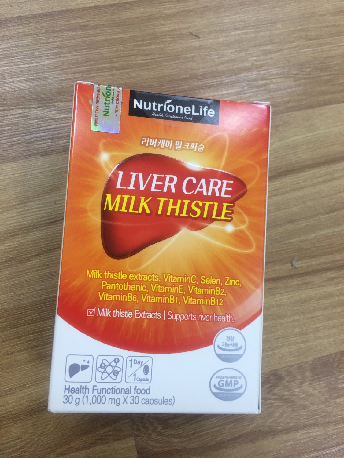 Viên uống bổ gan NutrioneLife Liver Care Milk Thistle - Hỗ trợ thanh lọc, chức năng gan và làm đẹp da, Hàn Quốc, 30 viên