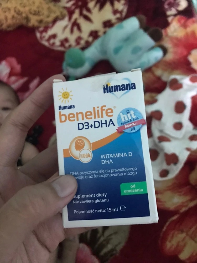 Humana Benelife D3 + DHA Chai Nhỏ Giọt Cho Bé Từ Sơ Sinh - Hỗ Trợ Phát Triển Não Bộ & Thị Lực, Vitamin D3 Tự Nhiên 15ml