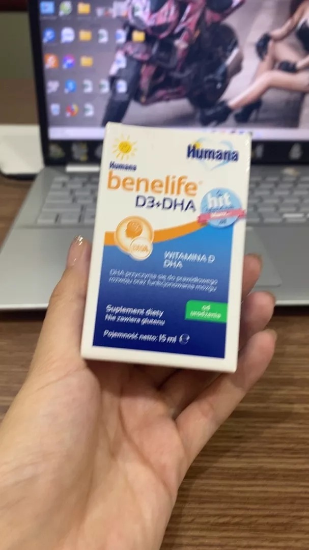 Humana Benelife D3 + DHA Chai Nhỏ Giọt Cho Bé Từ Sơ Sinh - Hỗ Trợ Phát Triển Não Bộ & Thị Lực, Vitamin D3 Tự Nhiên 15ml