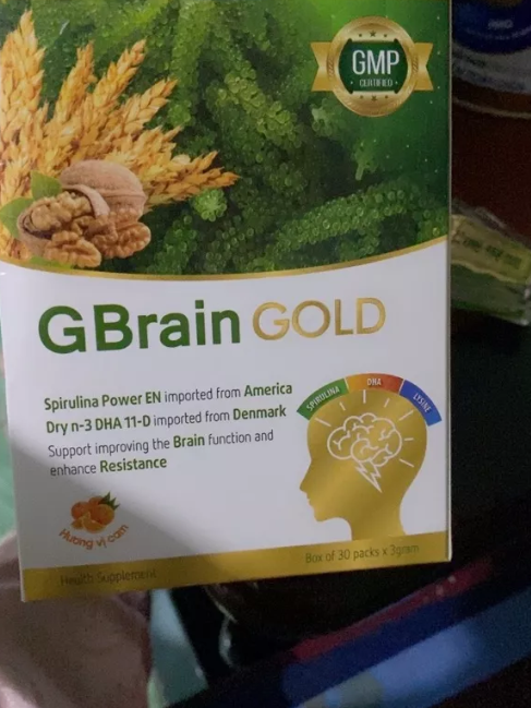 Cốm GBrain Gold - Hỗ trợ phát triển trí não cho bé, bổ sung DHA, kẽm và vitamin, hương vị thơm ngon, cho trẻ từ 2-18 tuổi