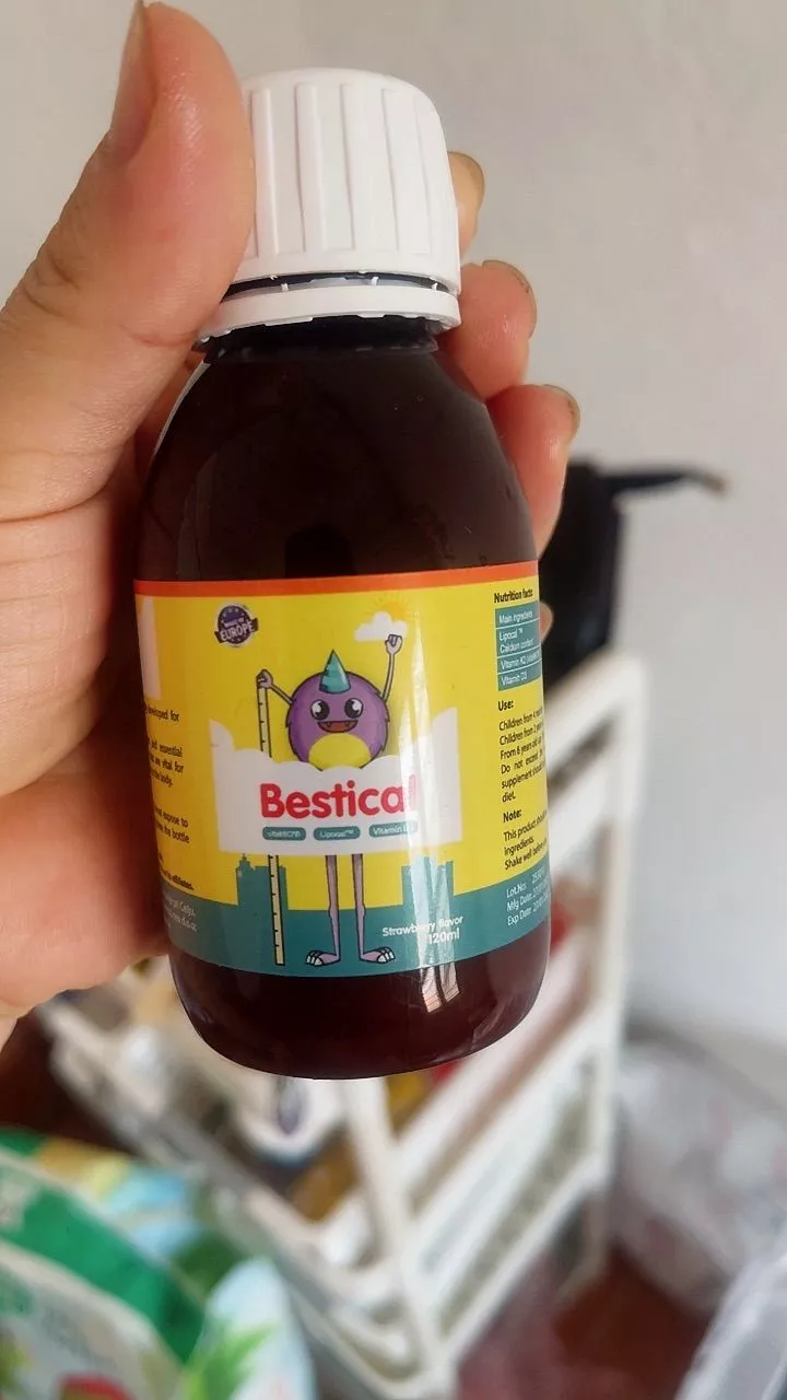 (Hàng nhập khẩu) Canxi sinh học Bestical cho bé lọ 120ml