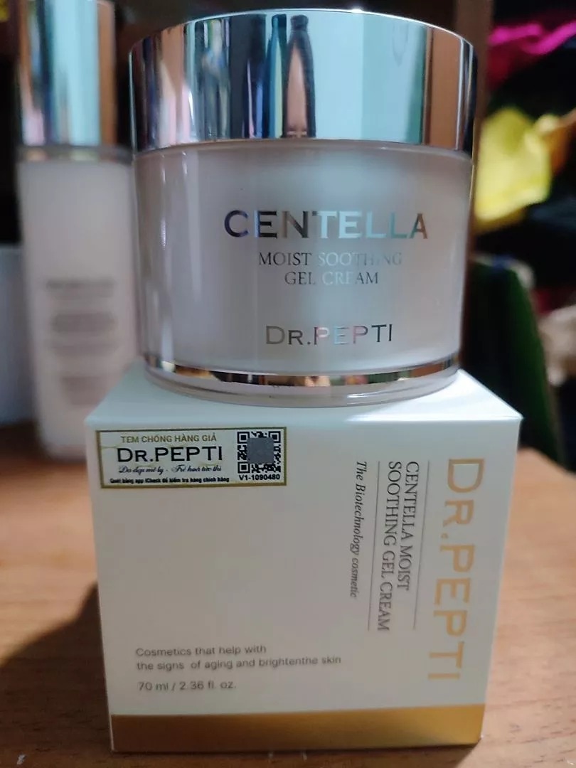 Kem Dưỡng Ẩm Dr.Pepti Centella Moist Soothing Gel Cream - Kem Dưỡng Da Cấp Ẩm, Làm Dịu Da, Phục Hồi Da Nhạy Cảm, Hàng Nhập Khẩu 70ml